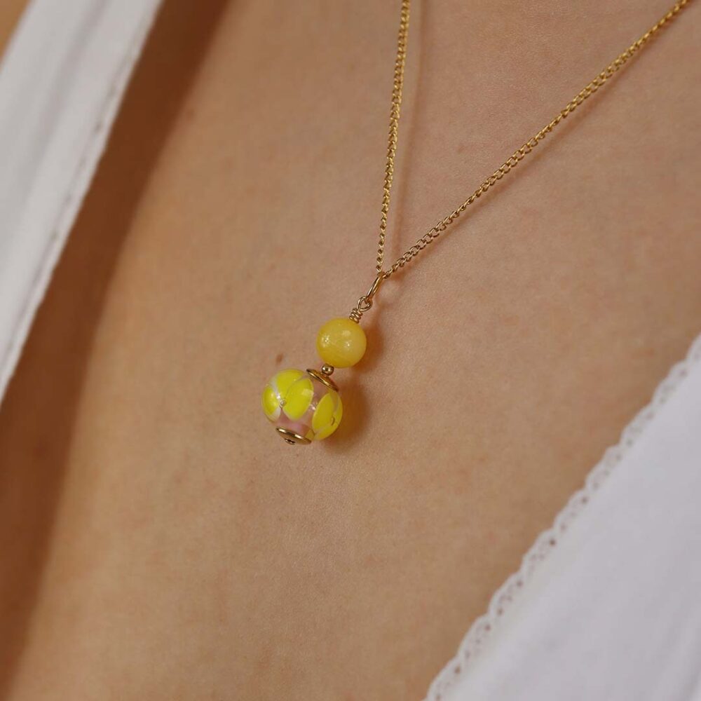 Heidi Yellow Glass Pendant Heidi Kjeldsen Jewellers P1409