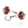 Red orange glass and sterling silver drop earrings by Heidi Kjeldsen ER2406 Side