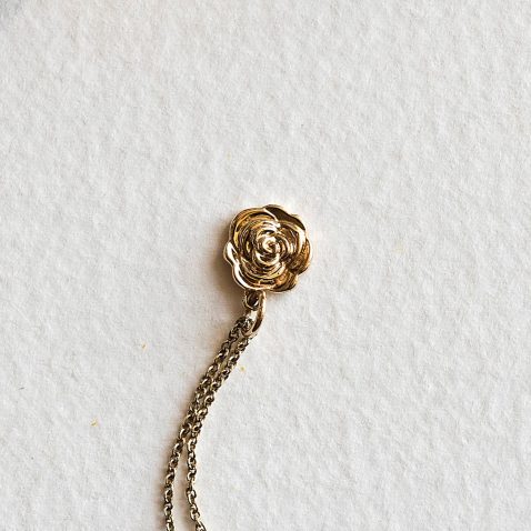 Gorgeous Gold Rose Pendant By Heidi Kjeldsen Jewellery P1407 Flat