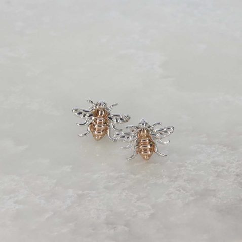 Delightful Sterling Silver and Rose Gold Plated Earrings by Heidi Kjeldsen Jewellers ER2505 Still
