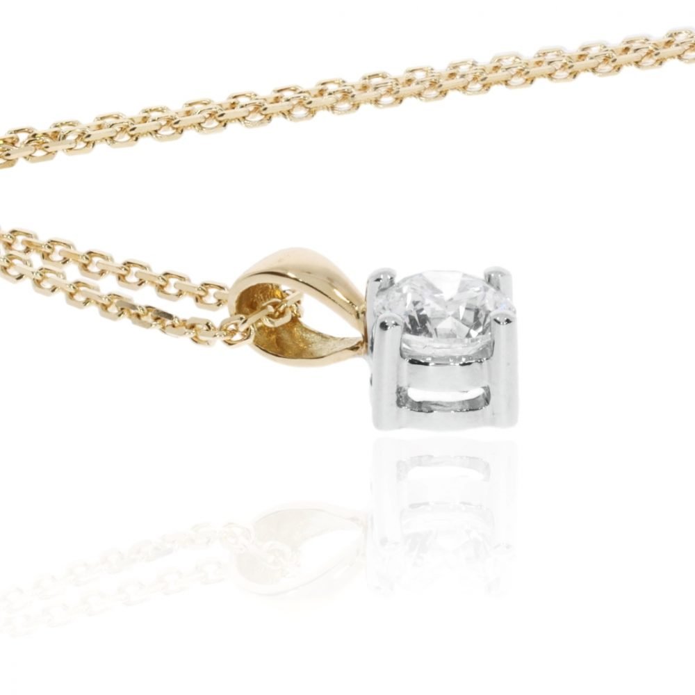 Stylish Solitaire Diamond Pendant By Heidi Kjeldsen Jewellery P1403 flat