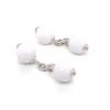 White Agate and Sterling Silver Cufflinks by Heidi Kjeldsen Jewellers top view