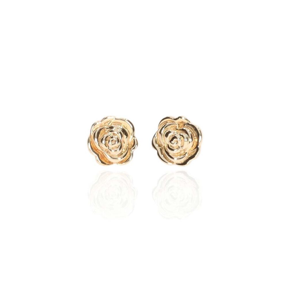 Espen Gold Rose Earstuds Heidi Kjeldsen Jewellery ER4731 white