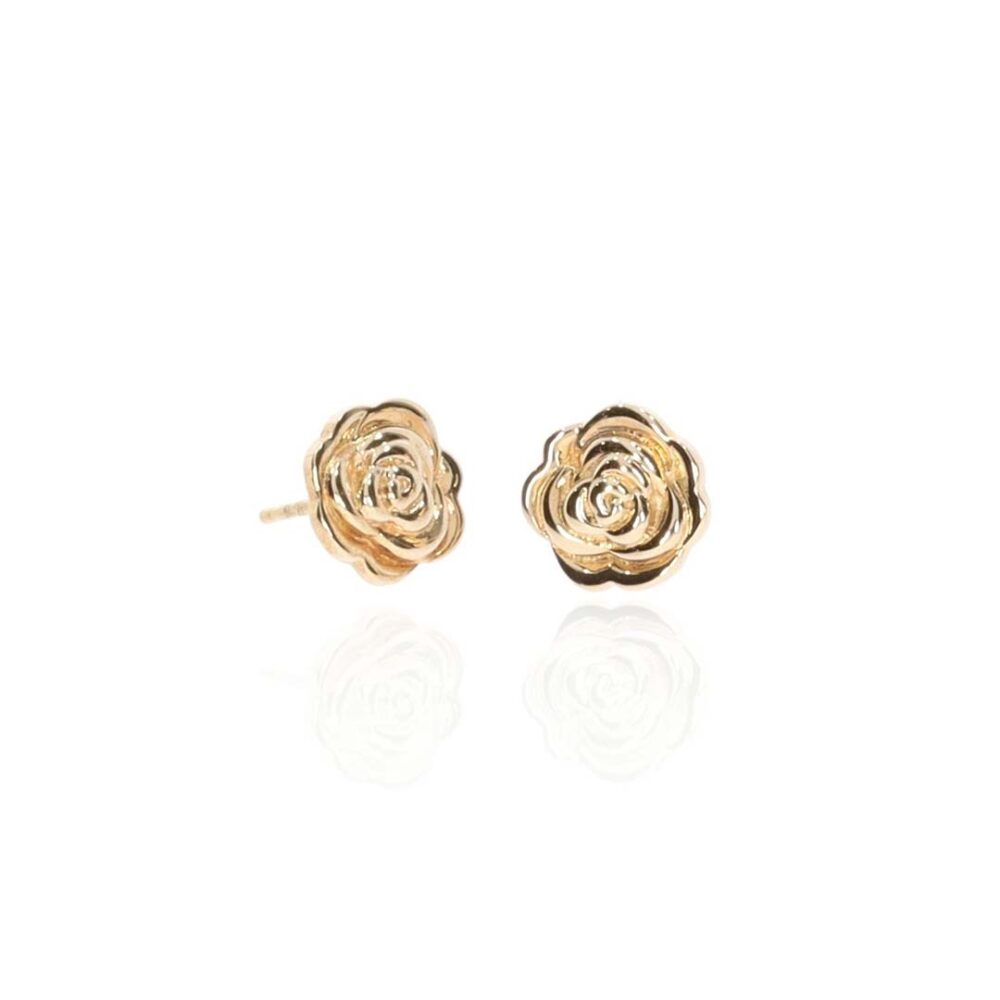 Espen Gold Rose Earstuds Heidi Kjeldsen Jewellery ER4731 white1