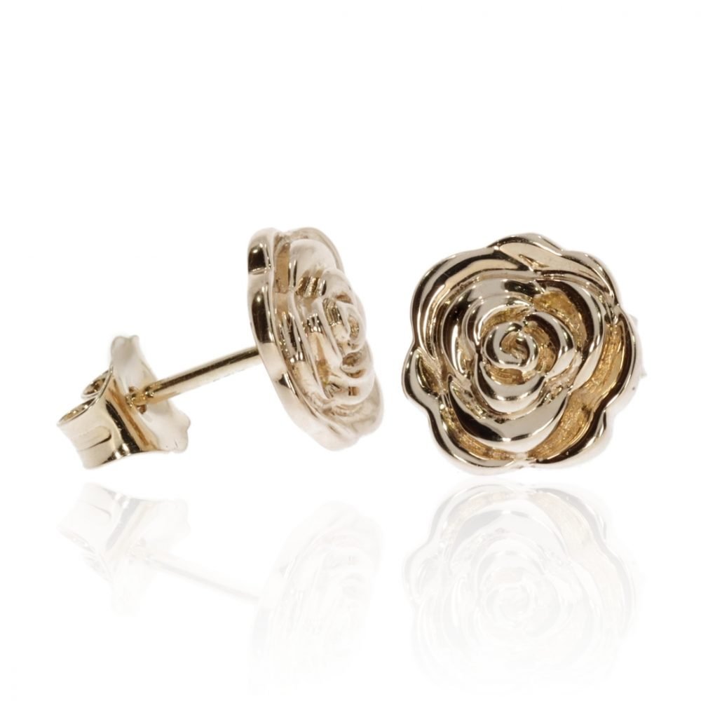 Gold Rose Earrings By Heidi Kjeldsen Jewellers