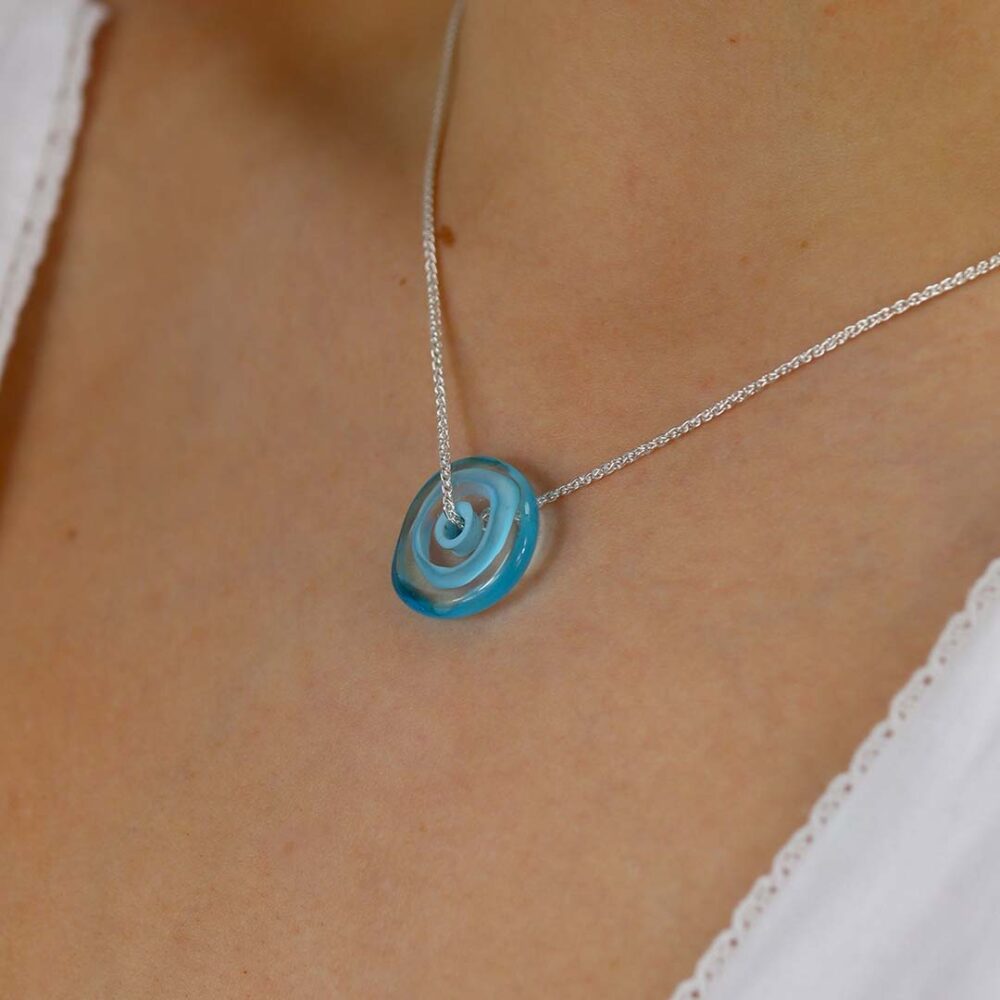 Heidi Blue Glass Pendant Heidi Kjeldsen Jewellers P1410