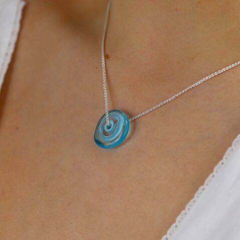 Heidi Blue Glass Pendant Heidi Kjeldsen Jewellers P1410