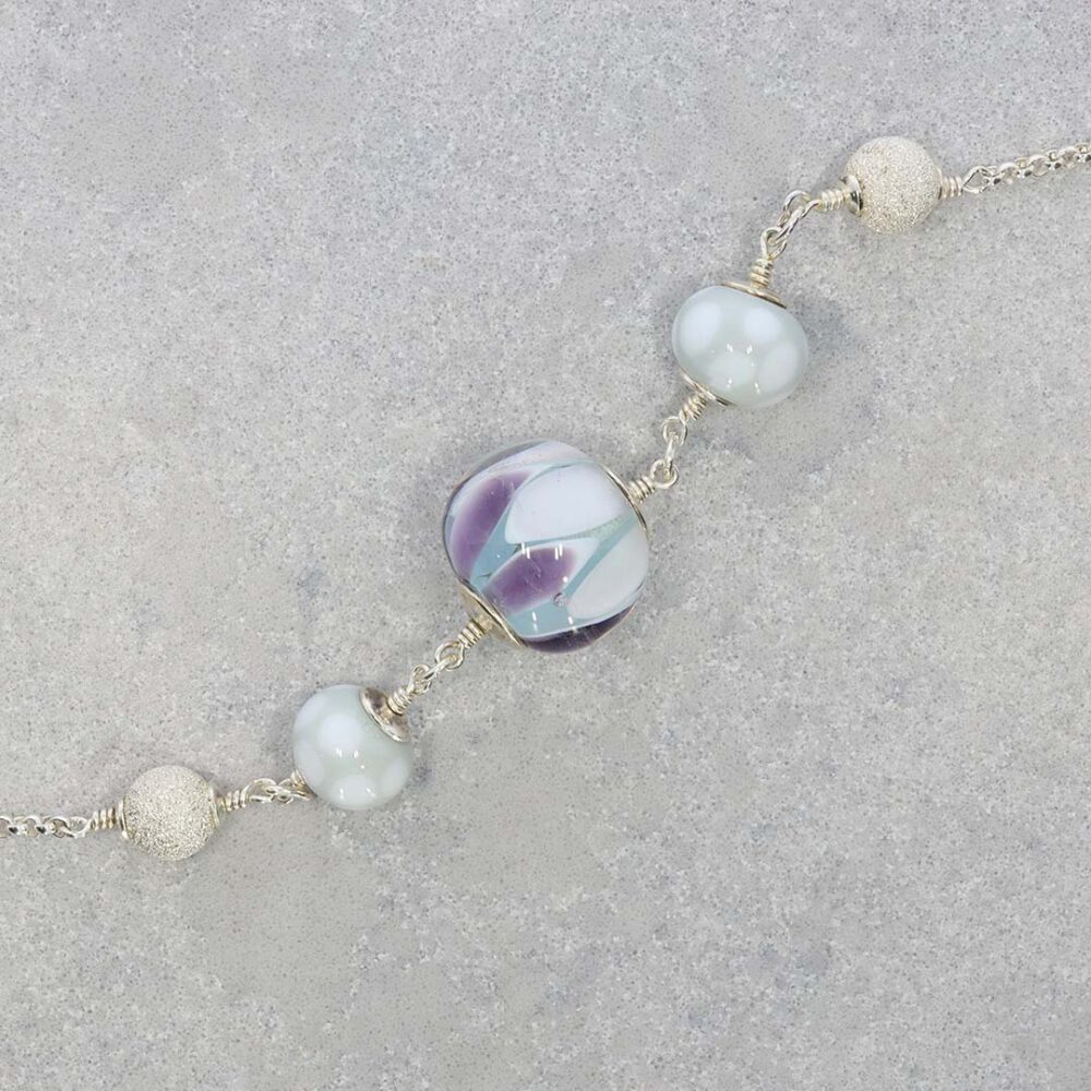 Heidi Grey Lilac Glass Stardust Necklace Heidi Kjeldsen Jewellers NL1261 still