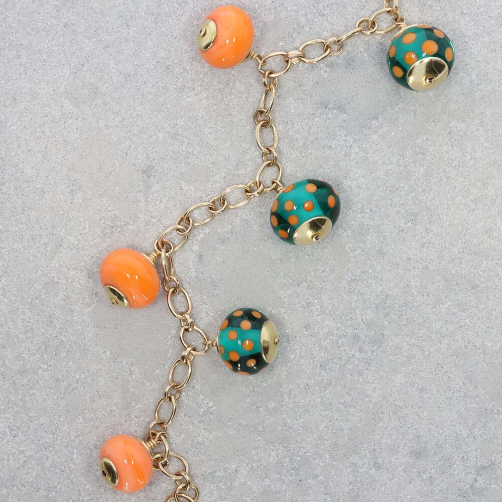 Heidi Kjeldsen Jewellery Lampwork Glass Bracelet BL1367 still