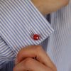 Red Agate and Sterling Silver Gemstone Cufflinks By Heidi Kjeldsen Jewellery CL291 Model