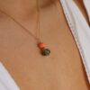 Heidi Orange Green Glass Pendant Heidi Kjeldsen Jewellers P1419