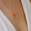 Heidi Orange Implosion Glass Pendant Heidi Kjeldsen Jewellers P1415