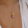 Heidi Pink Glass Pendant With Yellow Heidi Kjeldsen Jewellers P1399