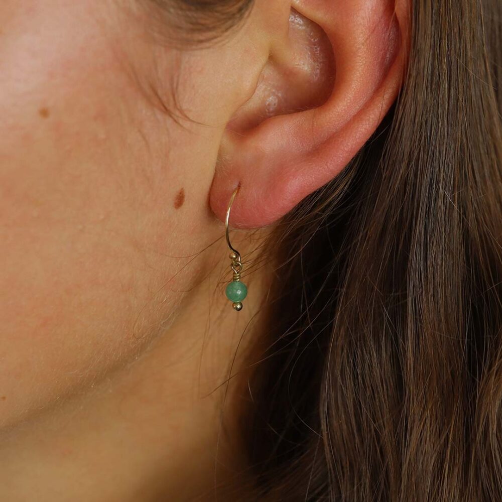 Naja Adventurine Hoop Earrings Heidi Kjeldsen Jewellery model ER2513