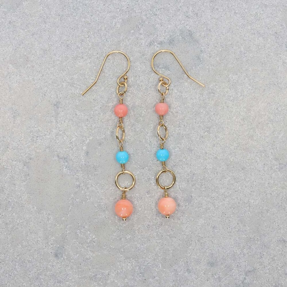 Naja Turquoise Coral Drop Earrings Heidi Kjeldsen Jewellery ER2514 still