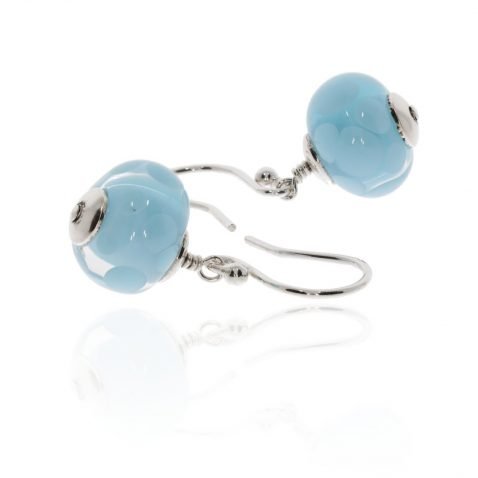Pale Blue Murano Glass Earrings By Heidi Kjeldsen Jewellery ER2497 side