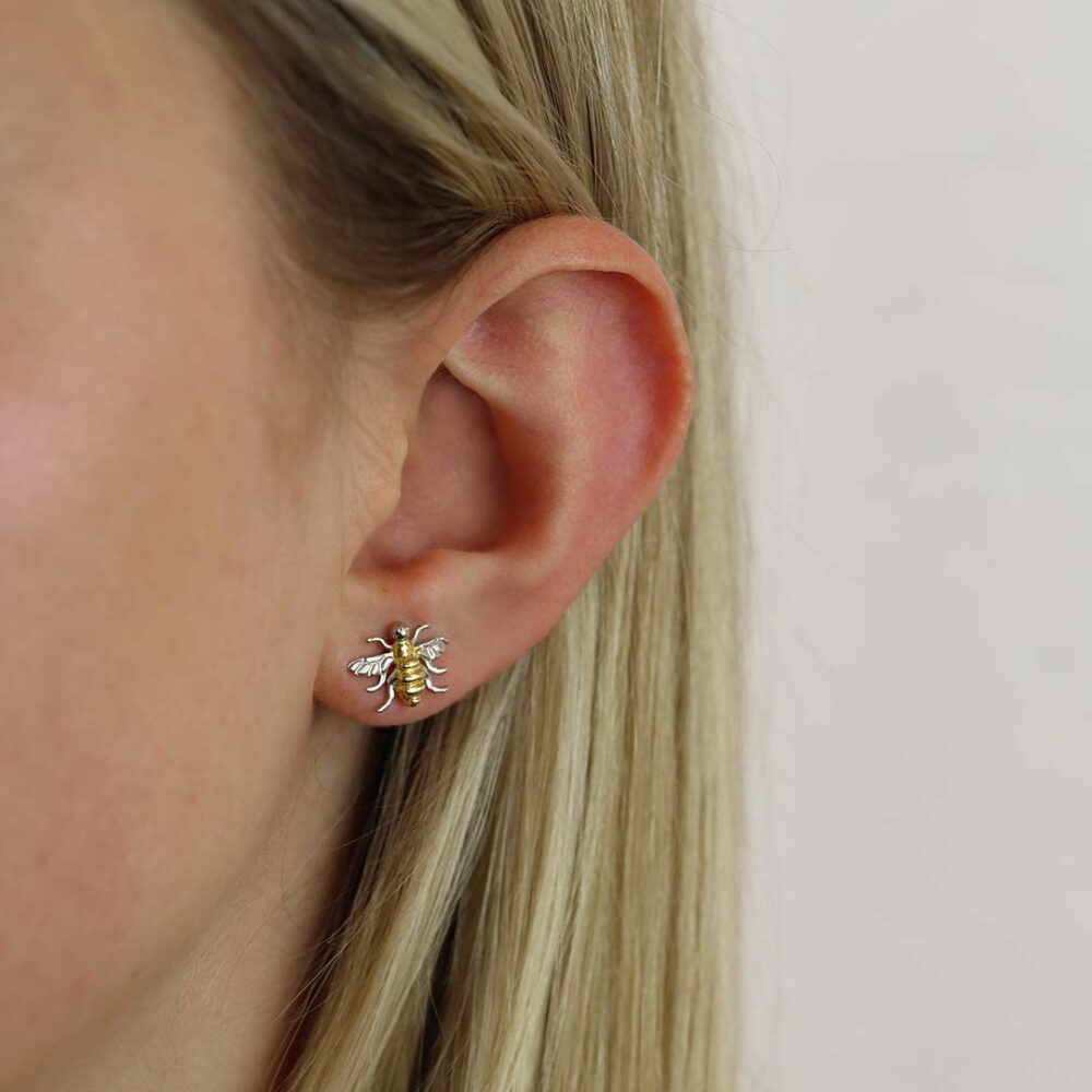 Espen Gold Plated Sterling Silver Bee Earstuds Heidi Kjeldsen Jewellers ER2404