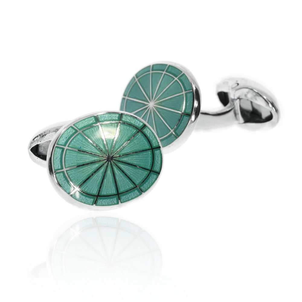 Gorgeous Green Mint Enamel Cufflinks Heidi Kjeldsen Jewellery CL0236 side