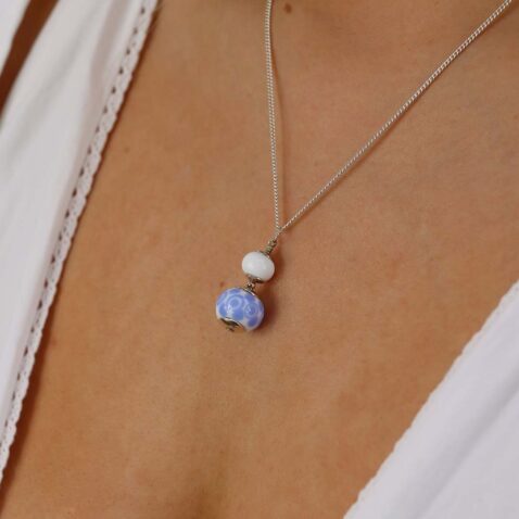 Heidi Blue Glass Pendant Heidi Kjeldsen Jewellers P1416