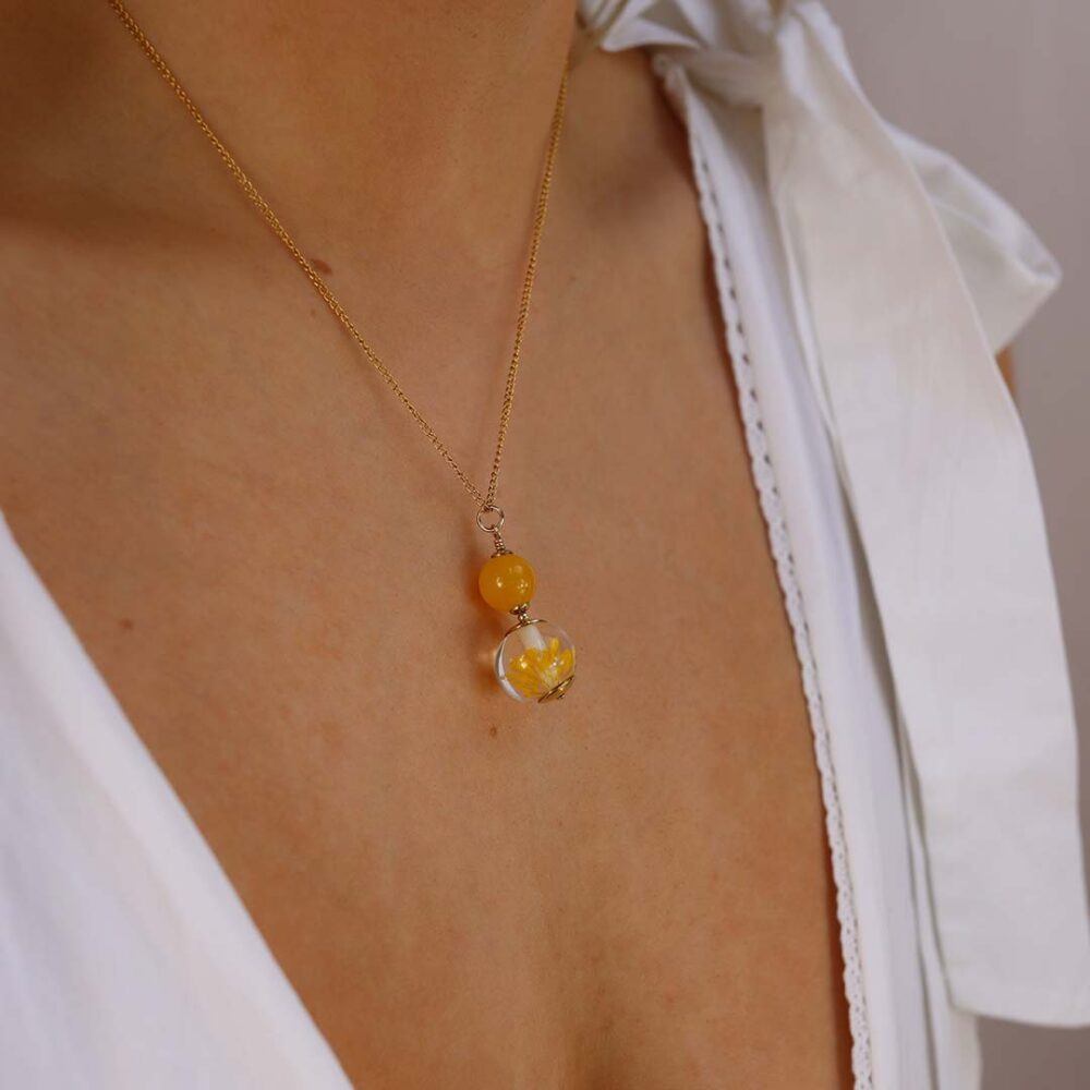 Heidi Kjeldsen Yellow Agate Glass Pendant Heidi Kjeldsen Jewellers P1417
