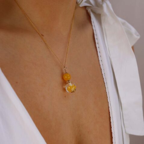 Heidi Kjeldsen Yellow Agate Glass Pendant Heidi Kjeldsen Jewellers P1417