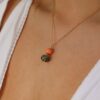 Heidi Orange Green Glass Pendant Heidi Kjeldsen Jewellers P1429