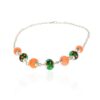 Heidi Orange Green Spotty Murano Glass Necklace Heidi Kjeldsen Jewellers NL1273 white
