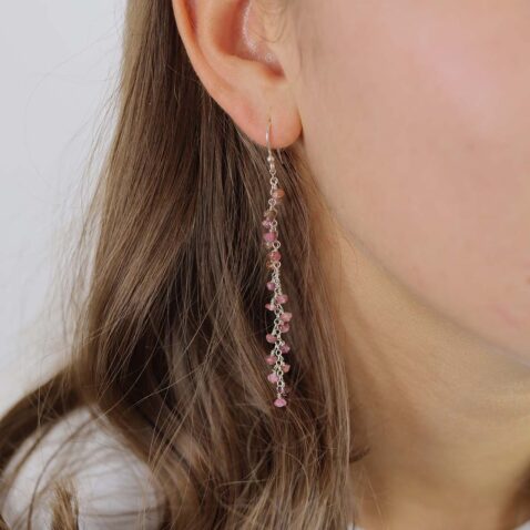 Naja Pink Tourmaline Drop Earrings Heidi Kjeldsen Jewellery model ER4735
