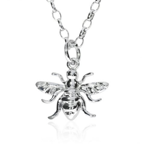 Small Sterling Silver Bee Pendant Heidi Kjeldsen Jewellery P1396 Front