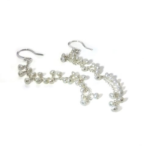 White seed pearl drop earrings by Heidi Kjeldsen Jewellery ER4734 A