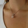Alma Pink South Sea Pearl and Diamond Pendant Heidi Kjeldsen Jewellery NL1276 Model