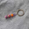 Heidi Amethyst and Orange Glass Keyring Heidi Kjeldsen Jewellers KR0010