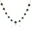 Malachite and Gold Filled Necklace by Heidi Kjeldsen jewellery NL1294 Hanging View