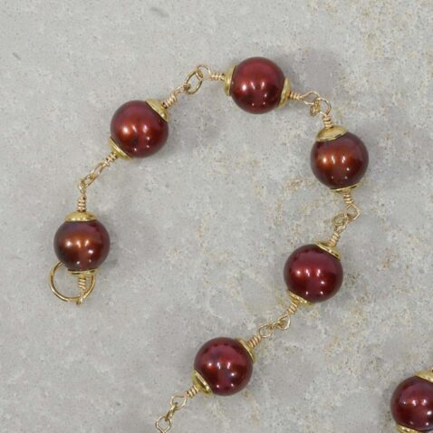 Naja Cranberry Pearl Bracelet Heidi Kjeldsen Jewellery still BL1375