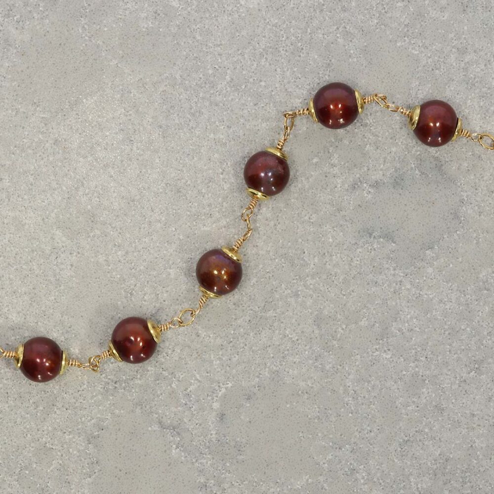 Naja Cranberry Pearl Necklace Heidi Kjeldsen Jewellery still NL1292