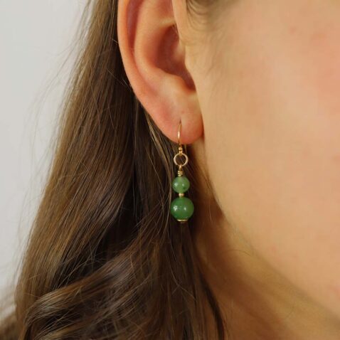 Naja Nephrite Jade Drop Earrings Heidi Kjeldsen Jewellery model ER4751