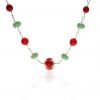 Red Agate and Murano Glass and Sterling Silver Necklace by Heidi Kjeldsen Jewellery NL1290 Hanging View