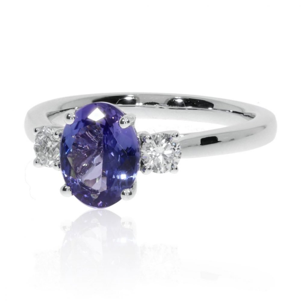 Viola Tanzanite and Diamond Ring By Heidi Kjeldsen Jewellers R1671 Side