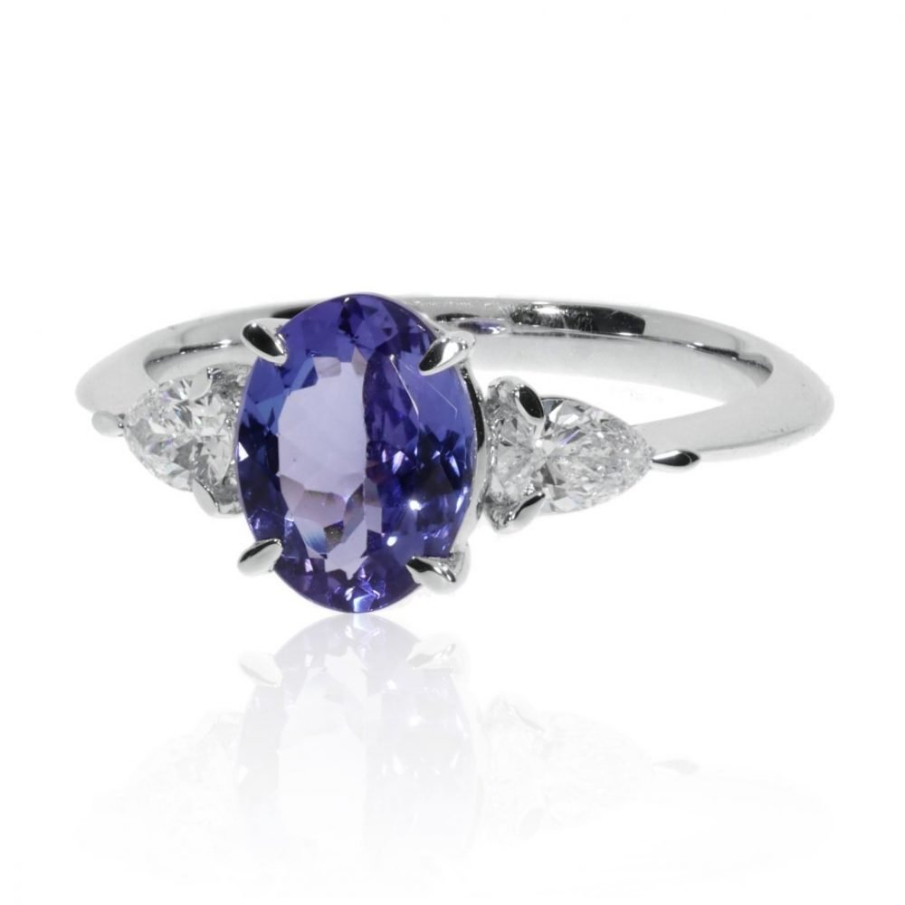 Viola Tanzanite and Diamond Ring By heidi Kjeldsen Jewellers R1672 Side