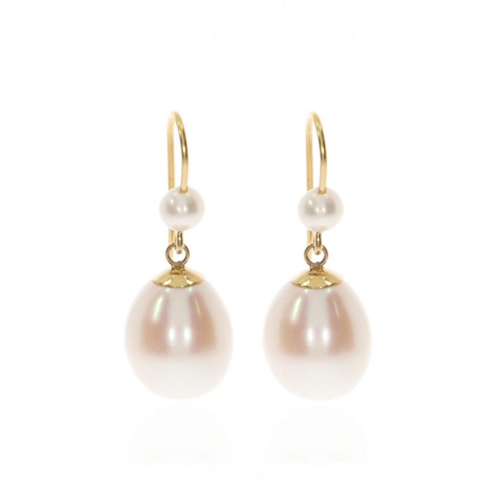 White Pearl Drop Earrings By Heidi Kjeldsen Jewellery ER2511 Front View