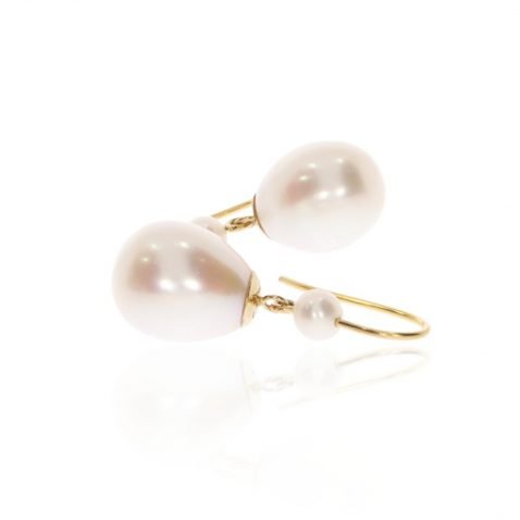 White Pearl Drop Earrings By Heidi Kjeldsen Jewellery ER2511 Side View