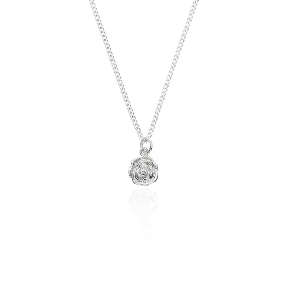 Espen Sterling Silver Rose Pendant Heidi Kjeldsen Jewellery P1435 white