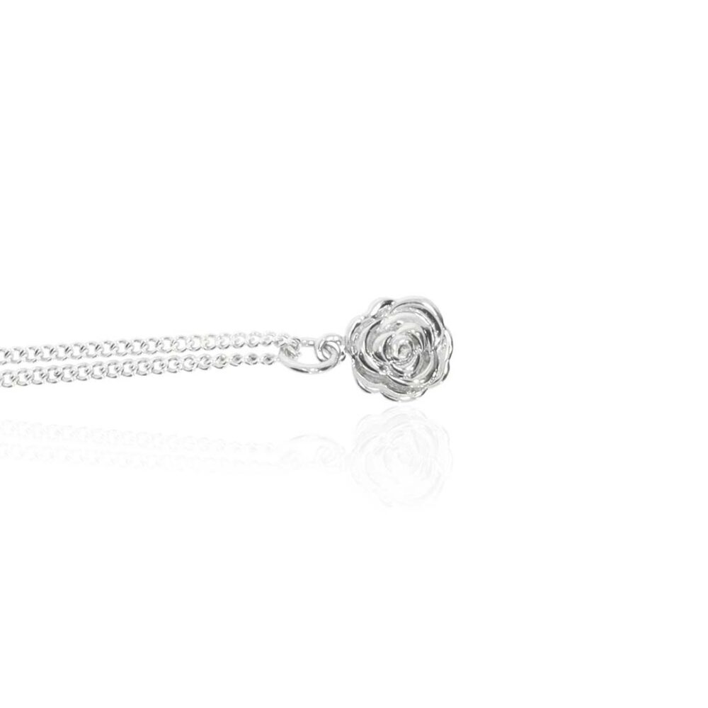 Espen Sterling Silver Rose Pendant Heidi Kjeldsen Jewellery P1435 white1