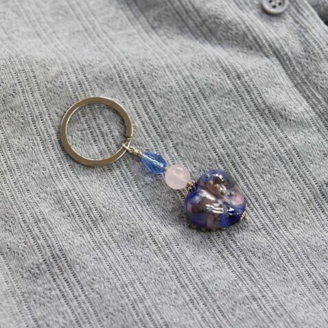 Heidi Glass Heart Keyring Heidi Kjeldsen Jewellers KR0017
