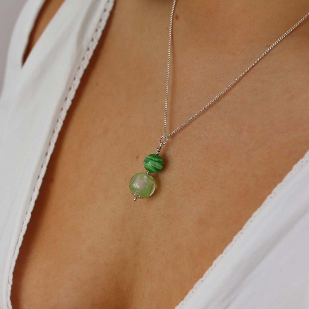 Heidi Green Swirl Glass Pendant Heidi Kjeldsen Jewellers P1440