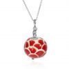 Red and white floral Murano Glass Pendant By Heidi Kjeldsen Jewellery P1318 Front
