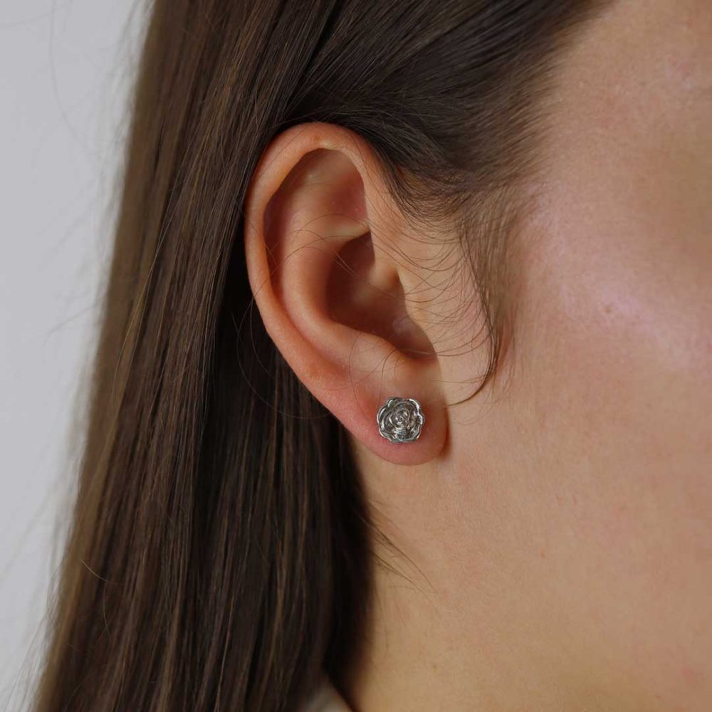 Silver Roses earrings by Heidi Kjeldsen Jewellers ER4756 Model