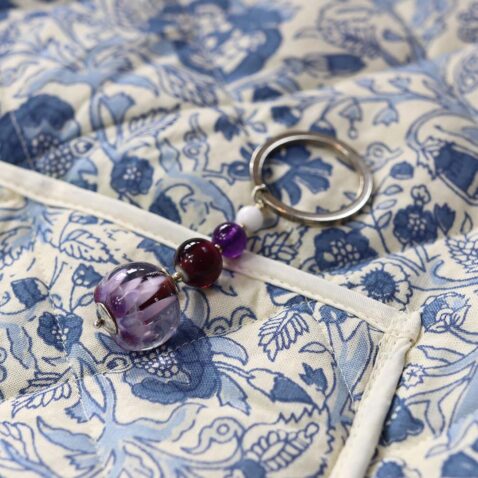 Heidi Purple Glass Keyring Heidi Kjeldsen Jewellers KR0023
