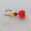 Heidi Red Agate Floral Glass Keyring Heidi Kjeldsen Jewellers KR0018 stilll