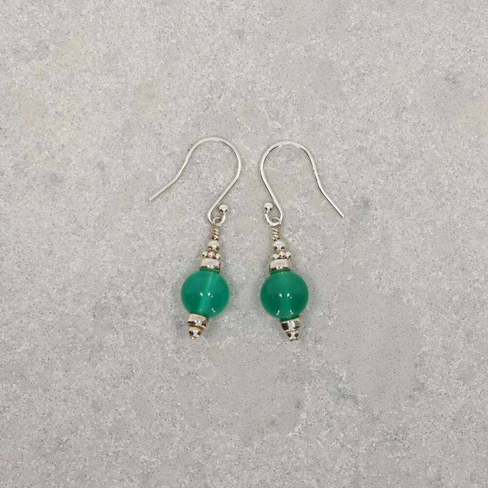 Lisbet Green Agate Drop Earrings By Heidi Kjeldsen jewellery ER2534 still